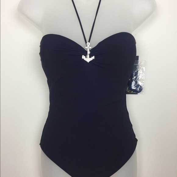 GOTTEX 1 pc Navy Bathing Suit 6 w/ Pull-on Skirt - Picture 2 of 4